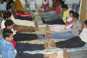 A glimpse of Free Yoga Session at Campus Auditorium.